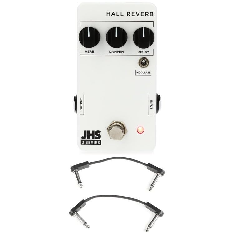 JHS 3 Series Hall Reverb Pedal with Patch Cables