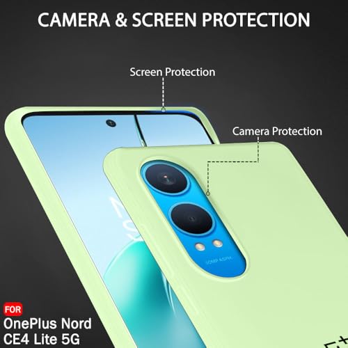 Image of MOBILOVE Back Cover Case for OnePlus Nord CE 4 Lite 5G | Pure Liquid Soft Matte Silicone Case with Logo and Comes with Camera and Screen Protection Case for OnePlus Nord CE 4 Lite 5G (Mint Green)