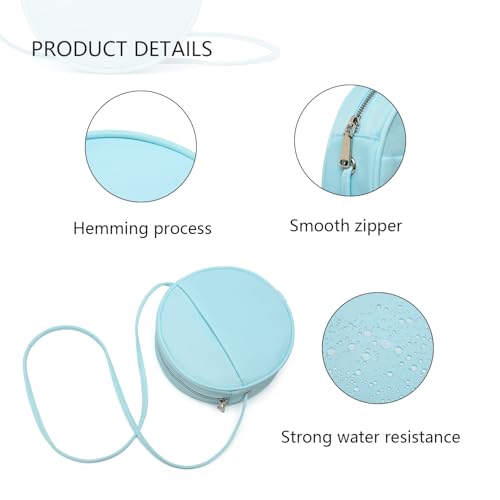 Image of Circle Crossbody Bag for Women NYLON Circle Purse with Zipper Adjustable Knot Shoulder Straps