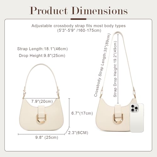 Genuine Leather Shoulder Bag, Purses for Women Hobo Bag Women's Crossbody Handbags with Removable Straps3