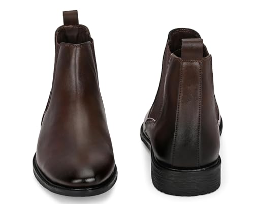 Image of AFROJACK Men's Genuine Leather Chelsea Boots | Stylish & Comfortable Ankle Boots (rd9938)
