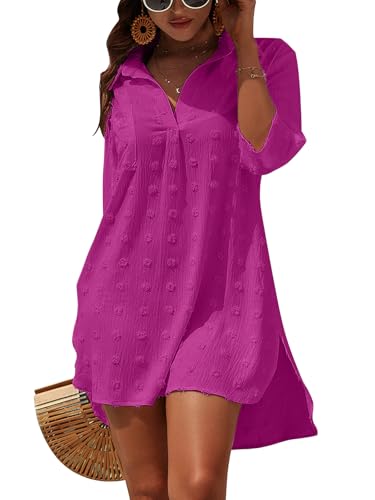 Image of Blooming Jelly Womens Swimsuit Coverups White Chiffon Bathing Suit Cover Up Bikini Swimwear Beach Dress Outfits