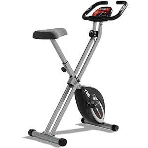 Ultrasport F-Bike, entraîneur vélo, vélo d&rsquo;appartement, home trainer pliable, écran LCD, opt. capteurs pouls main, Niveaux de résistance réglables, faciles à assembler, idéal pour athlètes et seniors