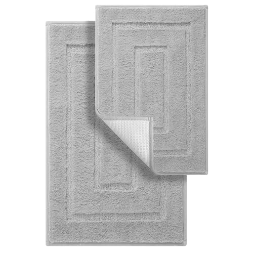 GRANNY SAYS Bathroom Rugs Sets 2 Piece,Soft Bath Mats for Bathroom, Bath Rugs Non Slip Washable, Absorbent Bath Rug for Tub, Shower and Toilet (Gray, 20