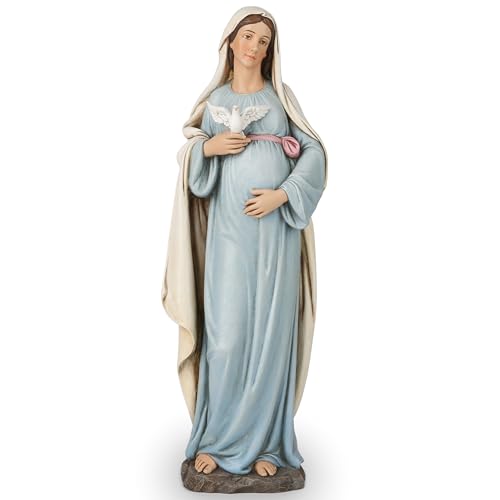 BC BUILDCLASSIC Statuette Religieuse de Marie, Cadeau catholique Peint à la Main, 32,5 cm de Hauteur
