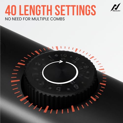 Image of NexLev Beard Trimmer| 90min Run Time| 40 Length Settings| 0.5mm Precision| Washable Stainless Steel Blades| Copper Motor| USB Type-C| IPX7 Waterproof| Travel Lock| 2 Beard Comb| 1 Year Warranty |TM-01