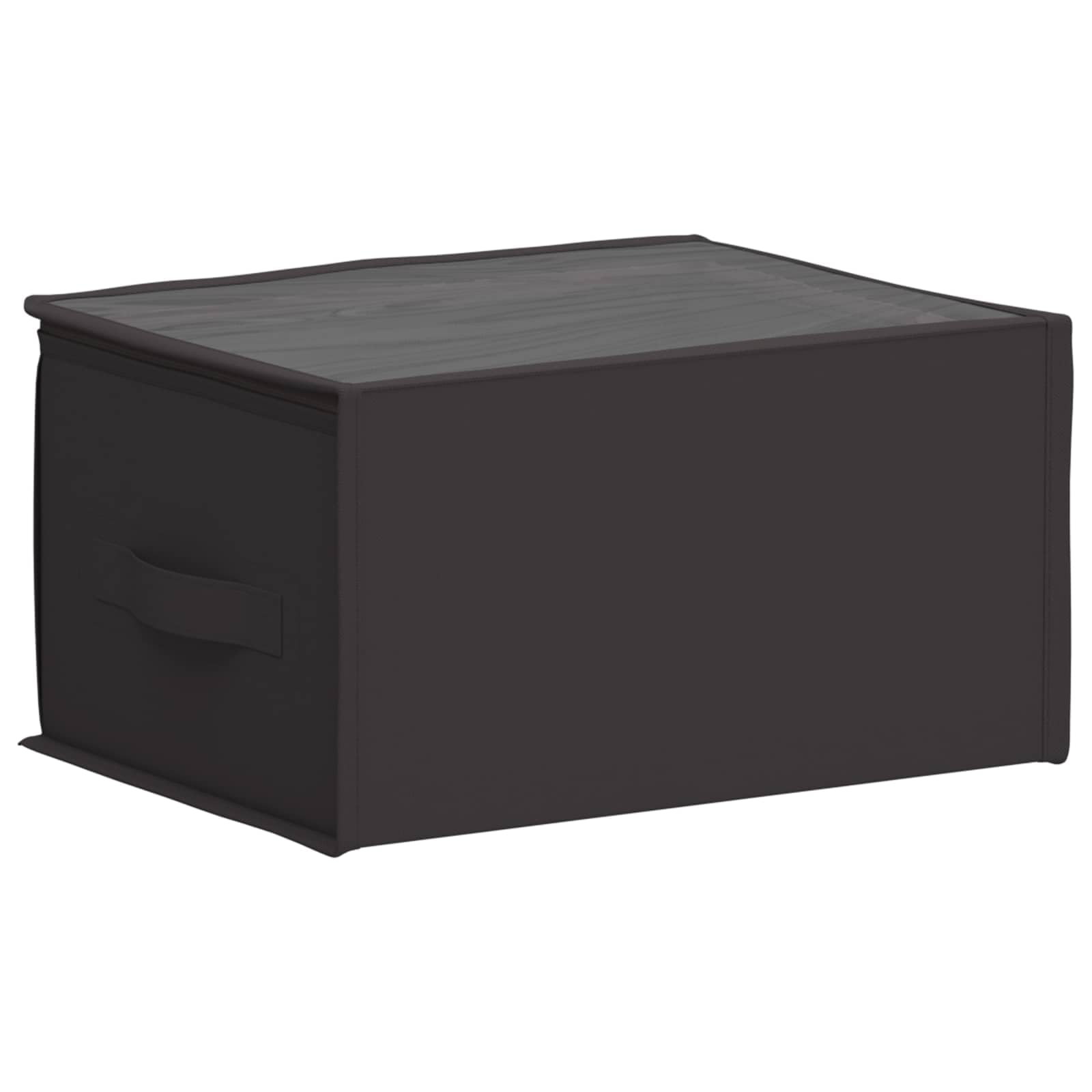 Aufbewahrungsbox mit transparentem PVC-Fenster 6 Stück Anthrazit, rechteckige Vliesstoff Box mit Griffen für unter Bett, faltbare Aufbewahrungsbox mit Doppelschiebern für Kleidung