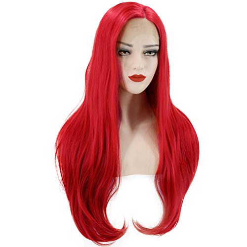 Lurrose 1 peça peruca longa encaracolada peruca de reposição de cabelo de fibra de alta temperatura