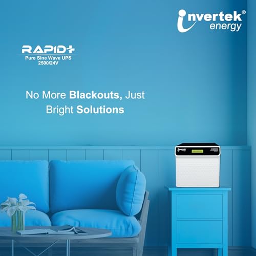 Image of Rapid +2500 /24V |Pure Sine Wave UPS 2200 VA | Support 2 Battery Inverter for Home, Office,Shops | 36 Months Warranty |Fast Charging |LCD Display |Automatic Bypass |24X7 MCB Protection