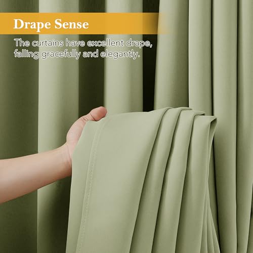 Image of RYB HOME Blackout Thermal Insulated Curtains, Portable Curtain for Sliding Glass Door /Storage /Space Room Divider, Large Window Treatment Room Divider Panel, W80 x L84, Green, 1 Panel