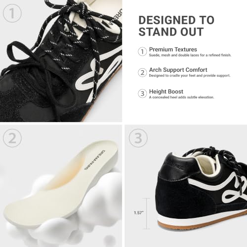 DREAM PAIRS Women's Retro Tennis Fashion Sneakers,Black,6 - image 7