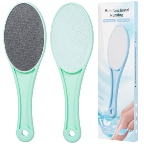 Beomeen ナノガラスフットファイル カルスリムーバー 2パック 硬くて死んだ皮膚リムーバー 足用 両面フットスクラバー 衛生的なペディキュアツール 柔らかく滑らかな足の手のためのヘア消しゴム グリーン