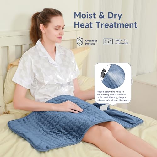 Image of Heating Pad for Back Neck Shoulder, Heating Pads for Period Cramps Relief, Christma s, Father, Mother Gifts for Women, Men, Dad, Mom, Soft & Rapid Heat Large Size 17 inchx33 inch