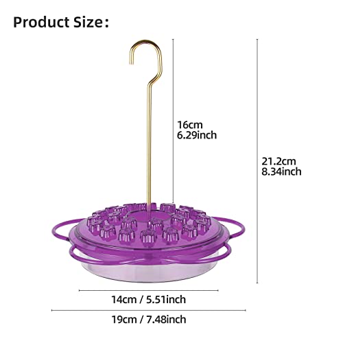 Oubaiyi 2Pack Hanging Hummingbird Feeders For Outside ,Leak-Proof,Easy To Clean And Fill,Outdoor Hummingbird Feeders,Wild Birds Nectar Feeder, 1Red+1Purple+1Brush+1Cleaning Cloth, 10*7*7Inches #TOP4