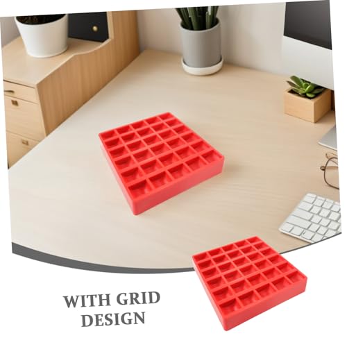 Caja organizadora para monedas de plástico ABS color rojo miniatura 7
