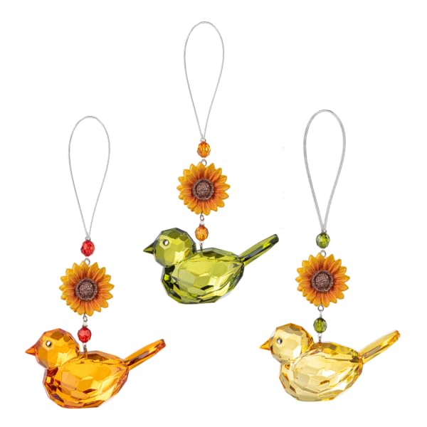 GanzCrystal Expressions Sunflower Autumn Birds Set of 3