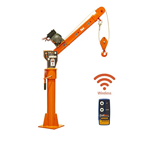 Prowinch 2000 lbs Davit Crane with Wireless Electric Winch 12V Hitch Mounted Crane