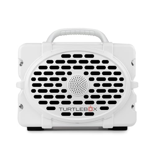 Image of Turtlebox Original Gen 3: Portable Outdoor Bluetooth Speaker - Ultra-Loud (120dB), Waterproof (IP67), Rugged, Impact-Resistant, 3-Day Battery | Party Mode: Unlimited Pairing Stereo, White /White