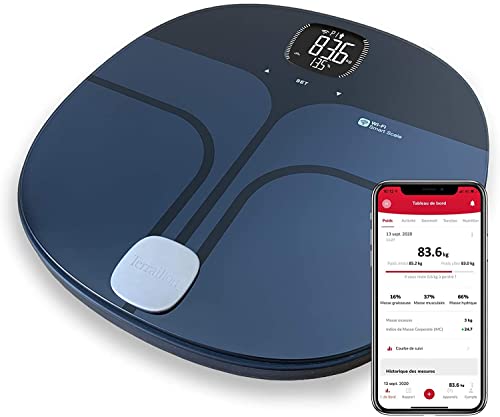 TERRAILLON Balance Connectée Wi-Fi - Impédancemètre, Analyse Masses Graisseuse, Musculaire,...