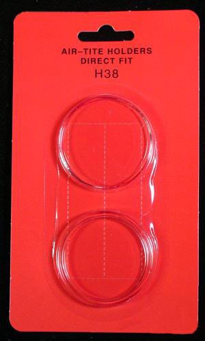 25 - Air-Tite H-38 (38.1mm) Direct Fit Coin Holder Capsules for US Dollar (Morgan, Eisenhower, Peace, Trade)