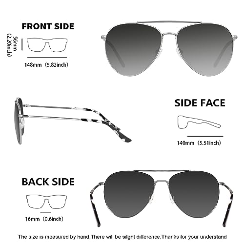 MAXJULI XL Size Extra Large Polarized Sunglasses 148 MM for Big Wide Heads Men Metal Glasses 88144