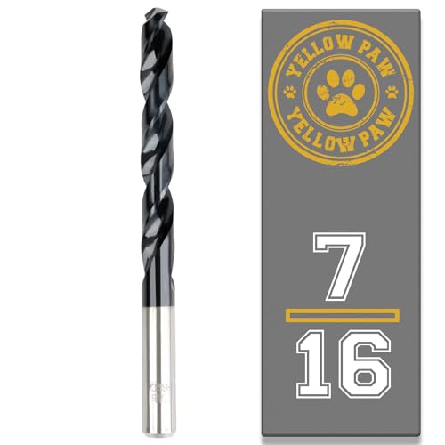7/16 Inch Drill Bit For Metal - Industrial Grade M35 Cobalt Titanium Aluminum Nitrite - 7/16 Diameter & Total Length of 5-1/2 With Working Length of 3-3/4 Easily Drill Into Metal Steel & Aluminum
