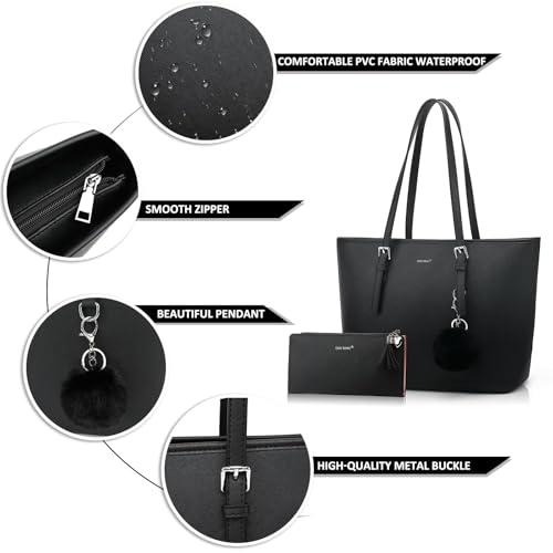 Image of TAN.TOMI TANTOMI Handbags for Women, Tote Bag with Zipper Large Purses for Work, Travel & Daily Use