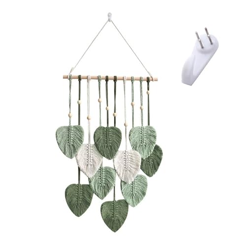 Suspensão de parede de macramê, tapeçaria de parede de folha de macramê, arte de parede de macramê,