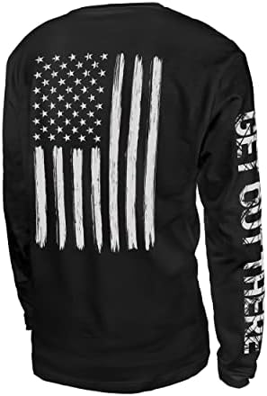 GOT Sports UPF 50+ Long Sleeve Fishing T Shirt for Men and Women - UV Sun Protection, Moisture Wicking (Black American Flag Shirt 3X-Large)