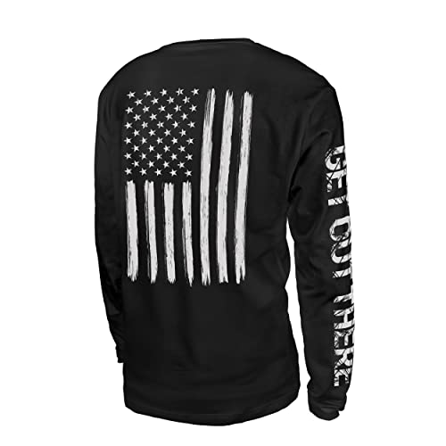 Got Sports Upf 50+ Long Sleeve Fishing T Shirt For Men And Women - Uv Sun Protection, Moisture Wicking (Black American Flag Shirt 3X-Large) #TOP4