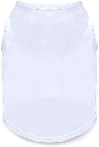 Miniatura 5 de Paquete de 2 camisas para perro, ropa en blanco, camisa lisa para perros pequeños, niños y niñas, ropa de algodón para mascotas, ropa para mascotas,