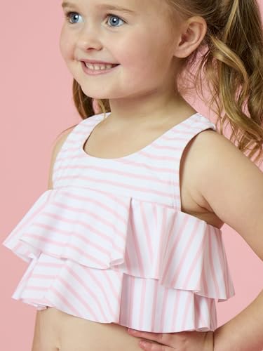 Image of RuffleButts Girls UPF50+ Sun Protection Flounce Bikini Two Piece Swimsuit