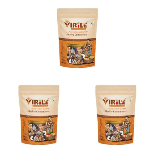 Image of VIRILE Premium Mixed Dry Fruits Pack - 400 Gm (Pack of 6) | Nutritious Snack with Almonds, Cashews, Raisins & Cranberries & Many More | Resealable Pack for Freshness