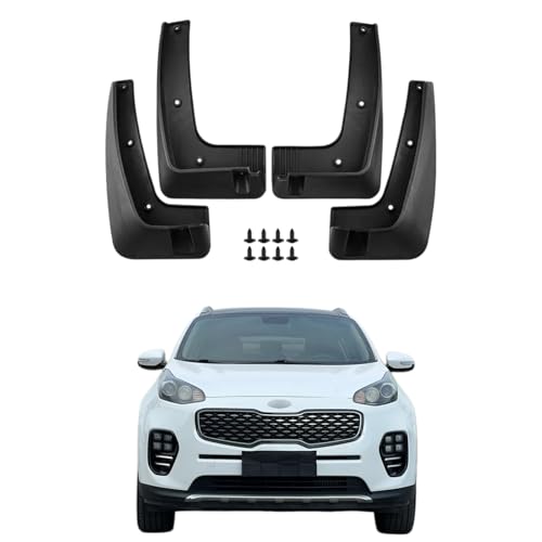 Image of No Drill Mud Flaps Compatible with Kia Sportage 2017 2018 2019 2020 2021 2022, Wheel & Tire Splash Guards, Mudflaps for Car, OEM Style Textured Black Custom Fit All Weather Exterior Accessories(4PCS)