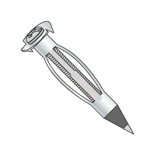 1/8" Drive Style Hollow Wall Anchors/Short/Steel/Zinc/Screw Thread Size: 6-32 / Hole Size: 5/16" (Carton: 100 pcs)