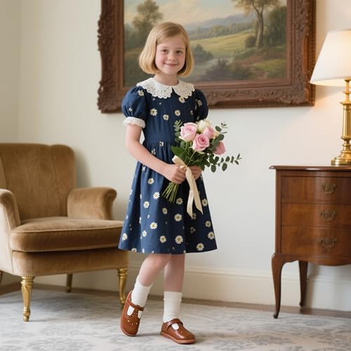 Image of GINFIVE Toddler Girls Mary Jane School Oxford Dress Flat Shoes for Wedding