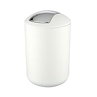 WENKO Portarifiuti con coperchio basculante Brasil L bianco - infrangibile Capacità: 6.5 l
