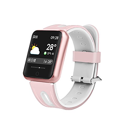 Preisvergleich Produktbild Zeerkeer Armband Fitness Smart Watch Uhr Touchscreen Sport Watch Uhr mit IP68 Wasserdicht Schrittzähler Schlafmonitor und Calls Message Reminder für Android und IOS (Rosa Weiß)