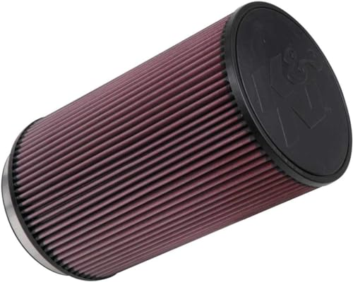 K&N High-Flow Original Lifetime Universal Clamp-On Air Filter: High Performance, Premium, Washable: Flange Diameter: 6 In, Filter Height: 12 In, Flange Length: 1 In, Shape: Round, RU-3040