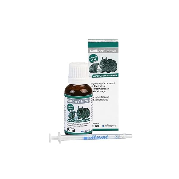 Alfavet RodiCare Immun, Immunstärkung für Kaninchen, Meerschweinchen und Kleinnager, Ergänzungsfuttermittel, mit Dosierspritze