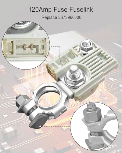 HUQUZN 120Amp Battery Fuse Fuselink with Positive Battery Terminal Fit for Mitsubishi SUZUKI Chrysler 2002-2012 Replace 3673966J00 MN164188 - Thumbnail 3