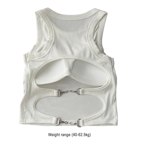 Girls' Cotton Built-up Stretch Sports Bra Girls Tank Top Chic Strappy Backless Top with Built-in Pads Short Top Vest (Coffee)2