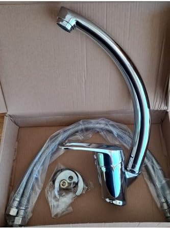 Depolife Lavabo Bataryası Su Tasarruflu Sıcak Soğuk Aç Kapa Musluk Çeşme 360 Derece Döner Kafa Pirinç - Görsel 5