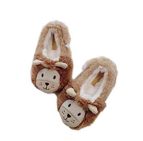 Kauftree Baby Kinder Plüsch Hausschuhe Pantoffeln Slipper Haus Indoor Winter Warm Junge Mädchen Cartoon Tier (26-27, Löwe) Cover