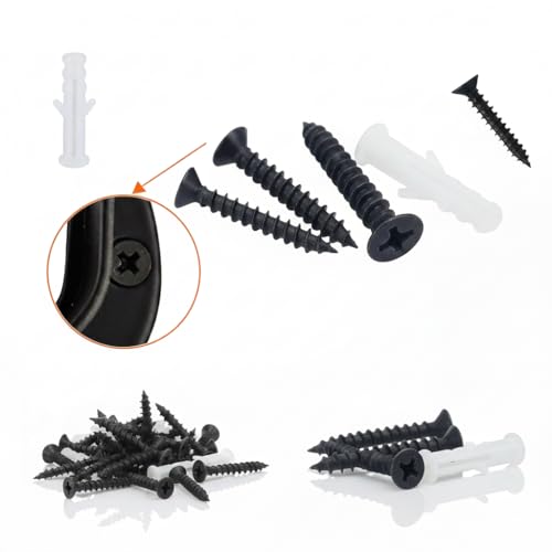 Image of ZEN METALS Nylon Wall Plug & Screw Set 50mm (2 Inch) - 50+50 Pcs - Heavy Duty Plastic Sleeve Anchors with Drywall Screws for Wood, Brick, Concrete & Drywall