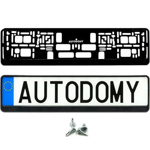 Autodomy Pack 2 Unidades Portamatriculas Coche 520x110 mm | Soporte Matricula Coche Homologado Válido para Cualquier Modelo | Porta Matriculas para Coches + 4 Tornillos | Resiste la Lluvia y el Sol
