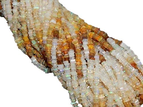 Koraliki Heishi z naturalnego opalu etiopskiego, 4-5 mm, kwadratowy koralik Heishi do produkcji biżuterii, sznurek 38 cm, luźny kamień szlachetny, jakość AAA, koraliki w kształcie