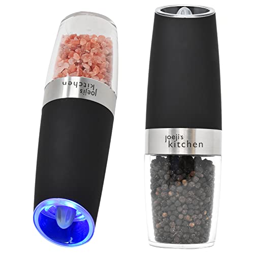 Joeji's Kitchen Moulin à Poivre et Sel - Electrique Activé par Gravité - Salieres et Poivrieres avec Noyau Céramique - Ensemble de moulin sel poivre à...