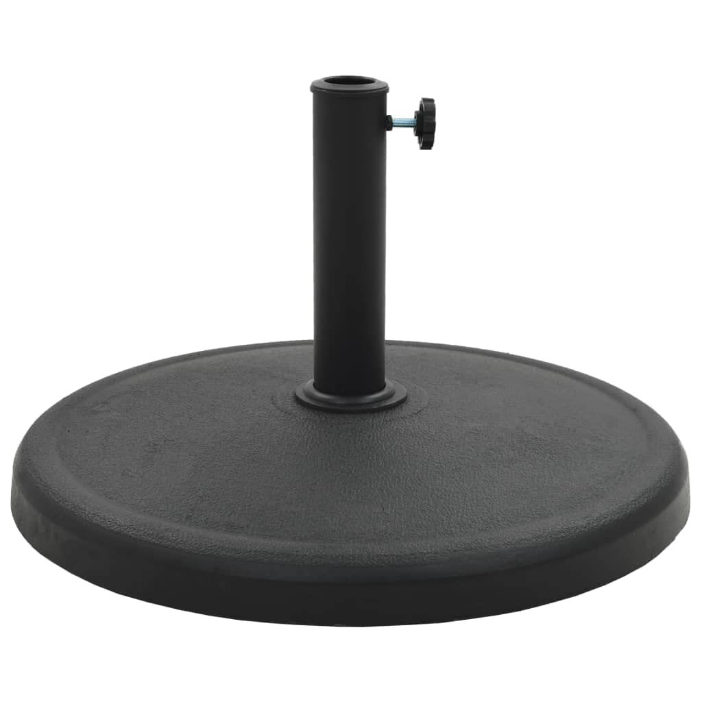 Base rotonda per ombrellone, 19 kg, in poliresina, colore: nero