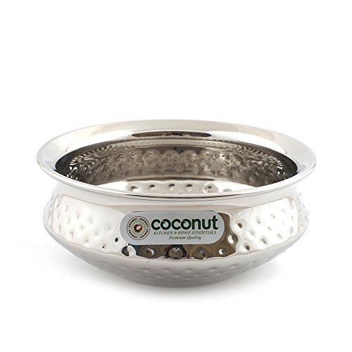 Image of Coconut Stainless Steel Hammered Golconda Kadai - 300 ML